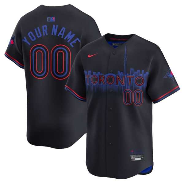 Mens Toronto Blue Jays Active Player Custom Black 2024 City Connect Limited Stitched Baseball Jersey->customized mlb jersey->Custom Jersey